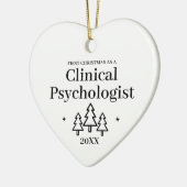 Psychologue clinique Ornement de Noël de coeur (Gauche)