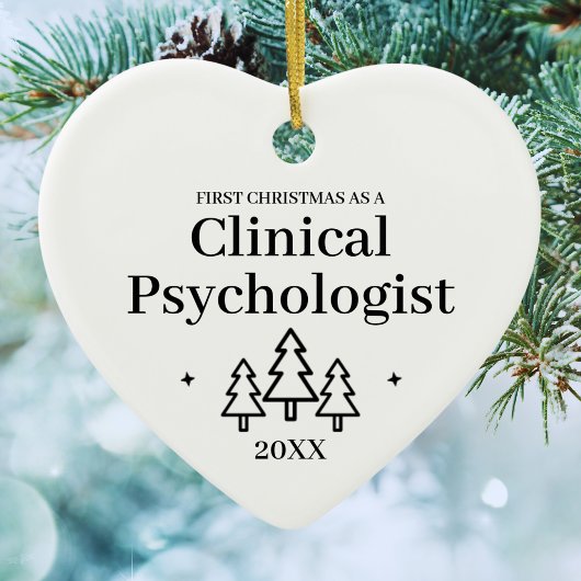 Psychologue clinique Ornement de Noël de coeur