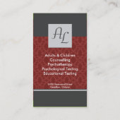 Psychologue et carte de visite Médicale - (Dos)