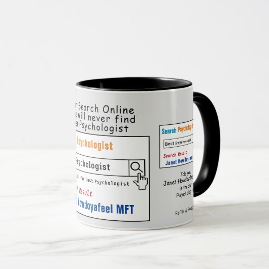 Psychologue Funny meilleure recherche Mug (Devant droit)