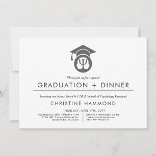 Psychology School Afstuderen   Minimale uitnodigin Kaart