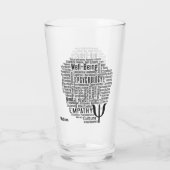 PSYCHOLOGY Word Cloud, aangepaste naam Glas (Achterkant)