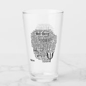 PSYCHOLOGY Word Cloud, aangepaste naam Glas (Voorkant)