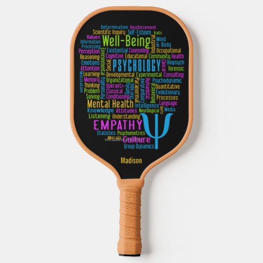 PSYCHOLOGY Word Cloud, aangepaste naam Pickleball Paddle (Achterkant)
