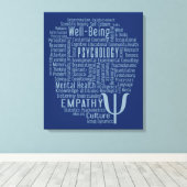 PSYCHOLOGY Word Cloud Custom Color canvas afdrukke Afdruk (Insitu (Houten vloer))
