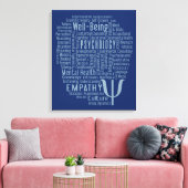PSYCHOLOGY Word Cloud Custom Color canvas afdrukke Afdruk (Insitu (Woonkamer))