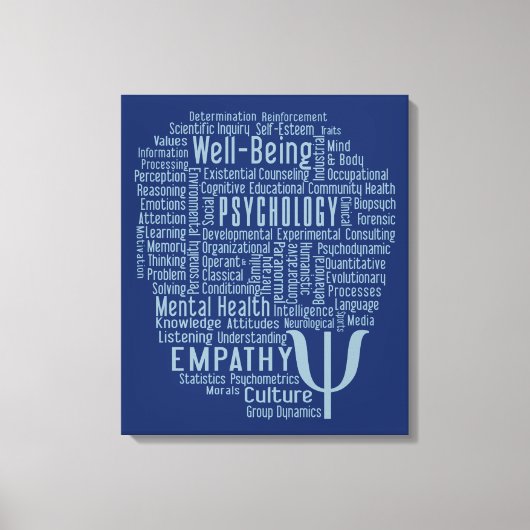 PSYCHOLOGY Word Cloud Custom Color canvas afdrukke Afdruk (Voorkant)