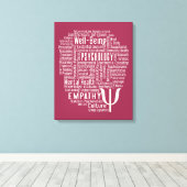 PSYCHOLOGY Word Cloud Custom Color canvas afdrukke Afdruk (Insitu (Houten vloer))