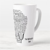 PSYCHOLOGY Word Cloud Custom text Latte Mok (Rechterhoek)