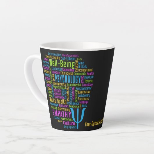 PSYCHOLOGY Word Cloud Custom text Latte Mok (Linkerhoek)