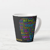 PSYCHOLOGY Word Cloud Custom text Latte Mok (Rechterhoek)