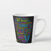 PSYCHOLOGY Word Cloud Custom text Latte Mok (Rechts)