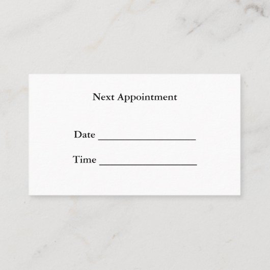 Psycholoog Afspraak Visitekaartje Afsprakenkaartje (Achterkant)