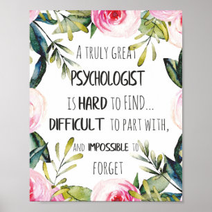 Psycholoog appreciatie Bedankt Farewell Gift Poster