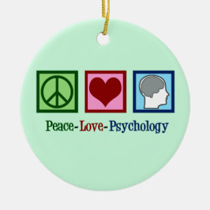 Psycholoog bij vredesliefdespsychologie keramisch ornament
