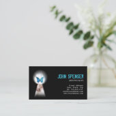 Psycholoog Blue Butterfly van Keyhole Kaart Visitekaartje (Staand voorkant)