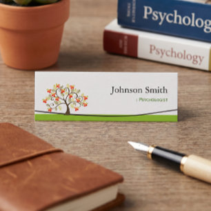 Psycholoog - Elegante Wensboom Symbool Mini Visitekaartje