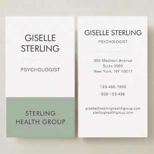 Psycholoog Geestelijke Gezondheid Sage Groen Visitekaartje