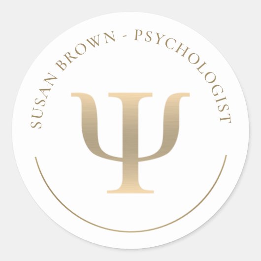 Psycholoog goud PSI symbool Ronde Sticker (Voorkant)