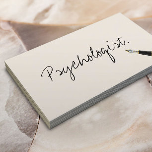 Psycholoog handgeschreven minimalist voor typograf visitekaartje