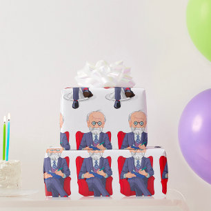 Psycholoog in pak met Notitieblok zitten Cadeaupapier