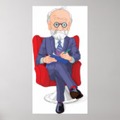 Psycholoog in pak met Notitieblok zitten Poster (Voorkant)