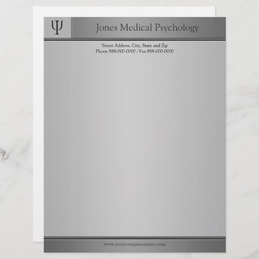 Psycholoog Letterhead Custom Briefhoofd (Voorkant / Achterkant)
