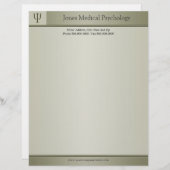 Psycholoog Letterhead Gepersonaliseerd Briefhoofd (Voorkant / Achterkant)