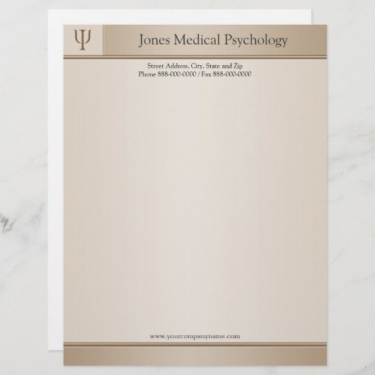 Psycholoog Letterhead Gepersonaliseerd Briefhoofd (Voorkant / Achterkant)