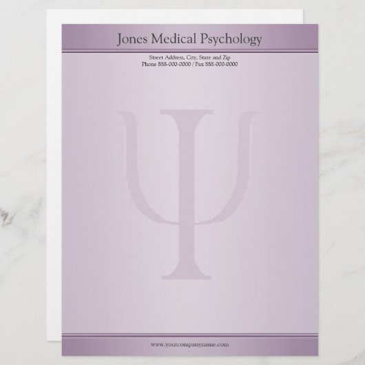 Psycholoog Letterhead Persoonlijk Briefhoofd (Voorkant / Achterkant)