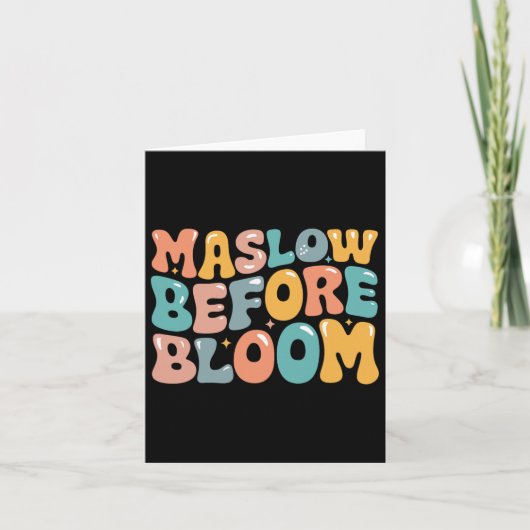 Psycholoog Maslow voor Bloom Speed Teacher Color Kaart (Voorkant)