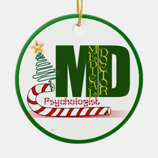 Psycholoog MERRY CHRISTMAS Keramisch Ornament (Voorkant)