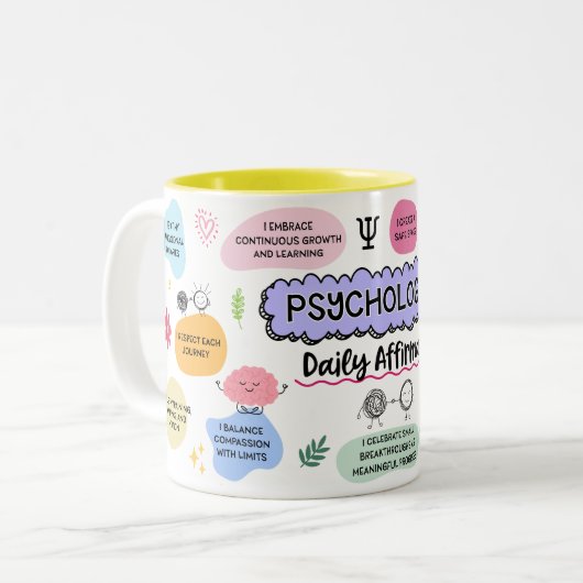 Psycholoog Mok - Dagelijkse Affirmaties Koffie Mok (Voorkant links)