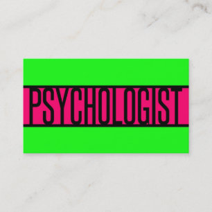 Psycholoog Neon Green en Hot Pink Visitekaartje