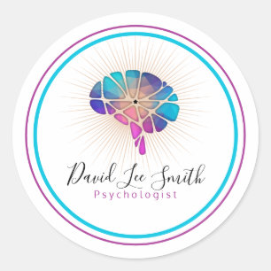 psycholoog/neuroloog ronde sticker