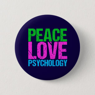 Psycholoog Peace Love Psychologie Ronde Button 5,7 Cm
