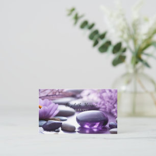 Psycholoog Therapeut Zen Stenen,Paarse Lotus Visitekaartje
