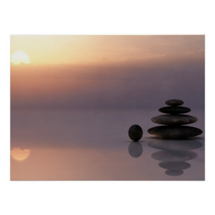 Psycholoog Therapeut Zen Stenen, Zonsondergang, Yo Perfect Poster