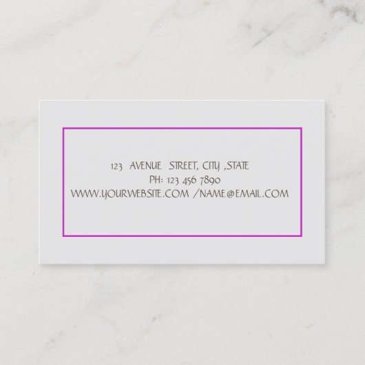 psycholoog Therapist Zen, Paarse Lotus Flower Visitekaartje (Achterkant)