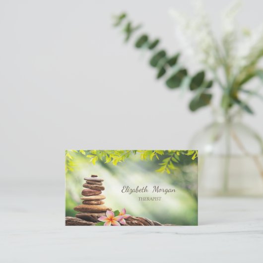 Psycholoog Therapist Zen Stones, Landschap Visitekaartje (Staand voorkant)