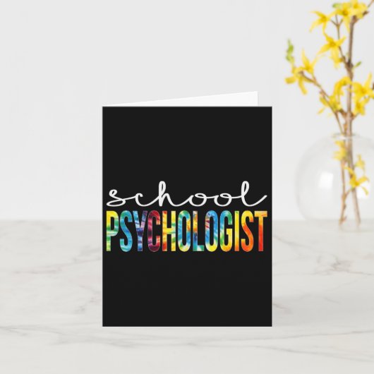 Psycholoog Tie Dye Appreciation Day Back to School Kaart (Gele Bloem)