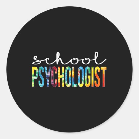 Psycholoog Tie Dye Appreciation Day Back to School Ronde Sticker (Voorkant)