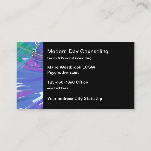 Psychotherapeut Advies Moderne Visitekaartjes (Voorkant)