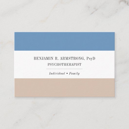 Psychothérapeute bleu Tan Euro Taille Carte de vis (Devant)