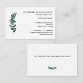 Psychothérapeute Eucalyptus Carte de visite europé (Devant / Derrière)