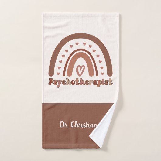 Psychothérapeute personnalisée Boho Rainbow (Serviette à main)