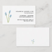 Psychothérapeute simple Carte de visite à fleurs b (Devant / Derrière)