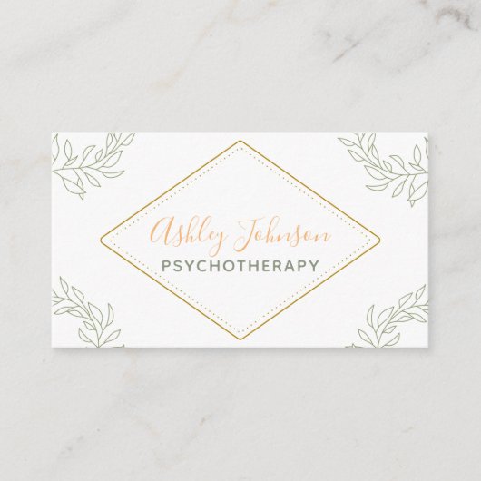 Psychotherapie Advies Calligrafie Wit Visitekaartje (Voorkant)