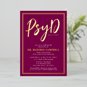 PsyD Doctor of Psychology Afstudeerfeest Folie Uitnodiging