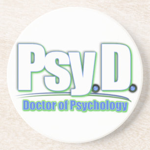 PsyD LOGO2-ARTS VAN PSYCHOLOGIE Zandsteen Onderzetter